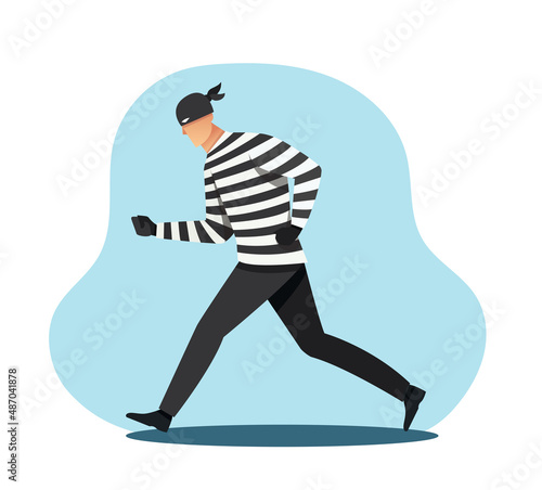 thief character. bandit cartoon vector illustration