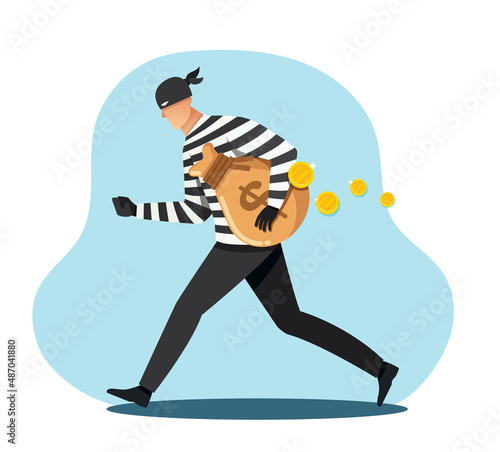 thief character. bandit cartoon vector illustration
