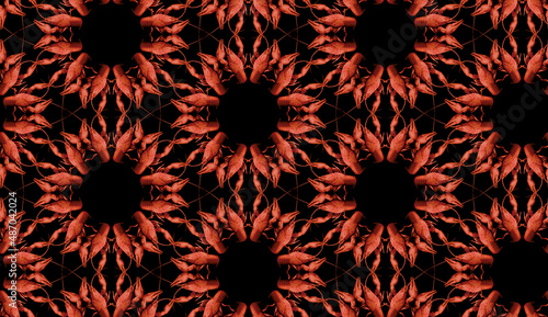 Seamless pattern with red c...