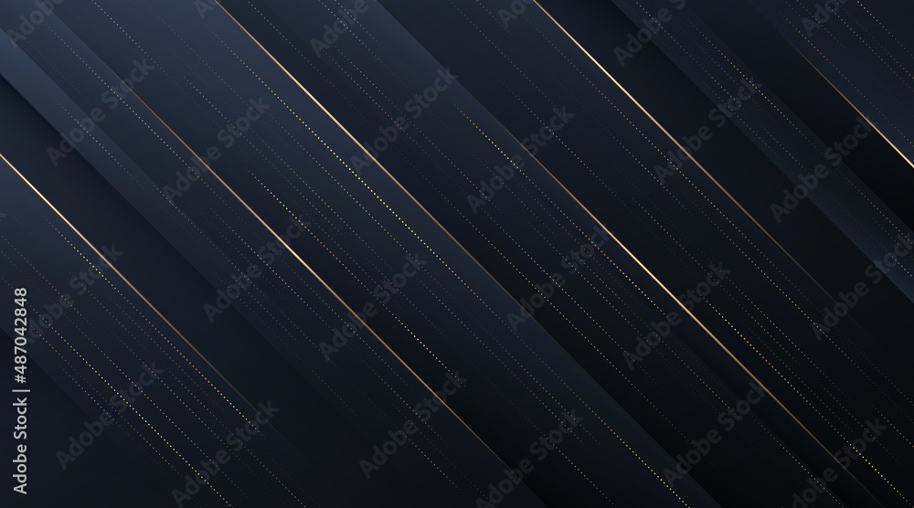 Φωτογραφία Abstract luxury dark blue background with golden dotted lines element and shadow