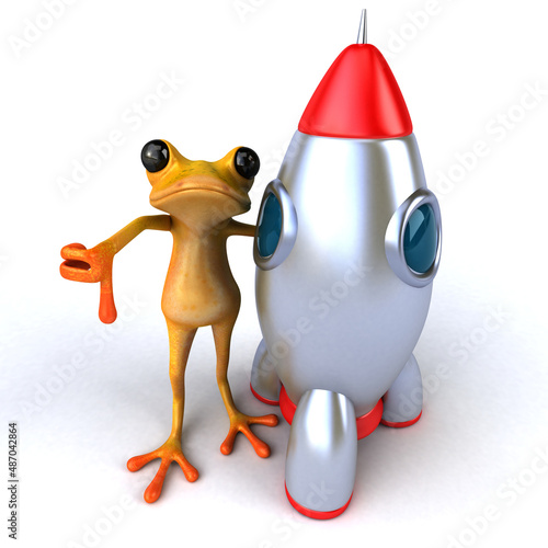 Fun frog- 3D Illustration photo