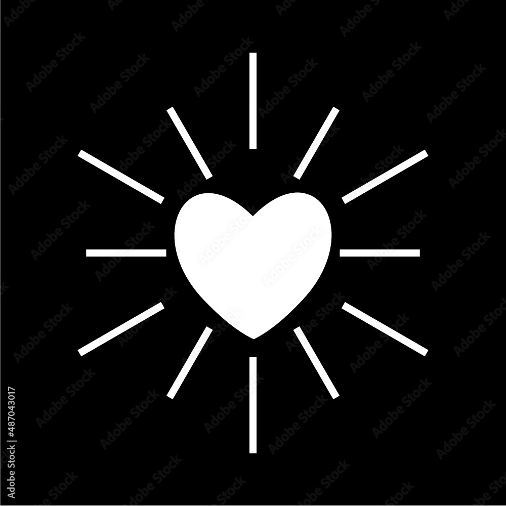 Heart icon logo isolated on dark background Heart icon logo isolated on dark background