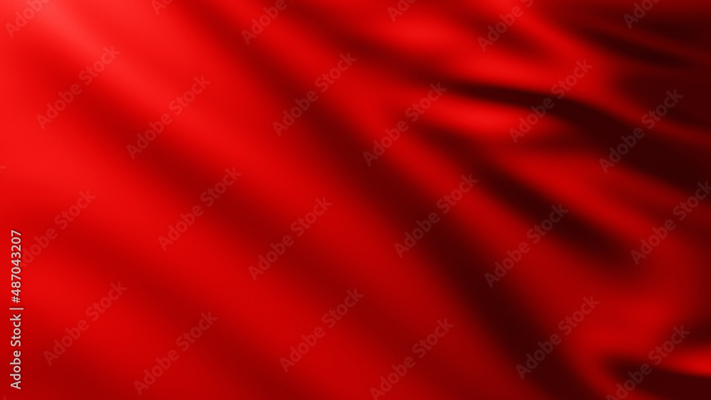 Red Flag fullscreen background in the wind with waves