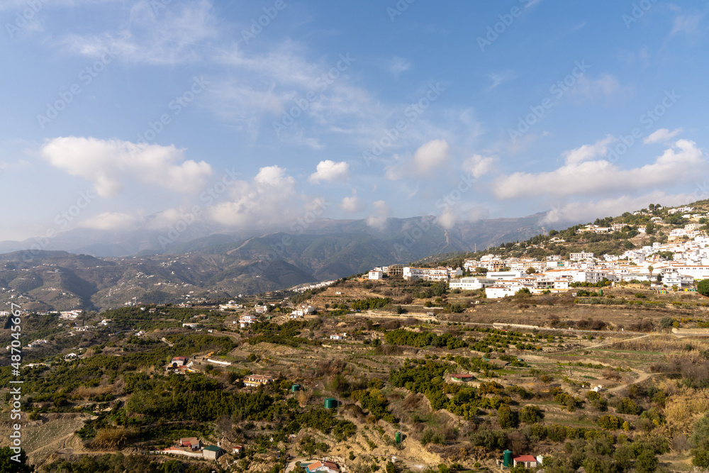 whitewashed village in the hills above Malaga in the Andalusian backcountry