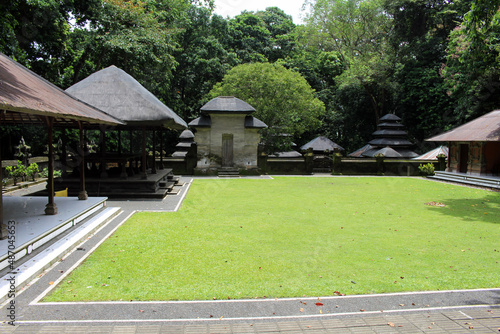Garden at main shrine of Alas Kedaton complex in Bali. Taken January 2022.