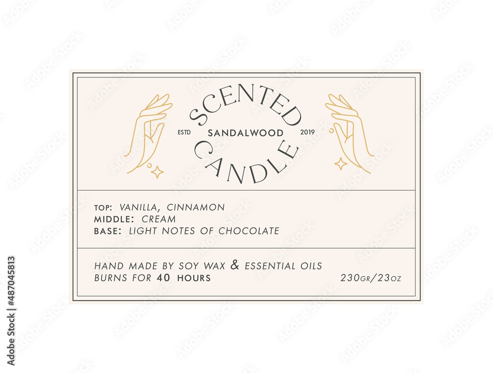Candle Label Template Candy Pastel Colors, Minimalist Label Design ...
