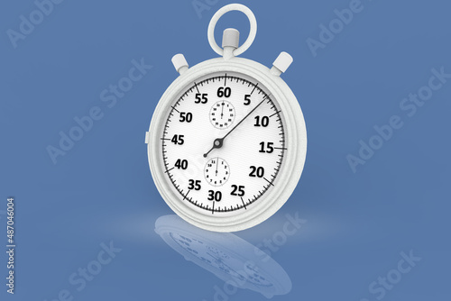 Cronografo argentato isolato su sfondo uniforme photo