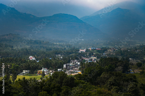 view of town from mountain top 