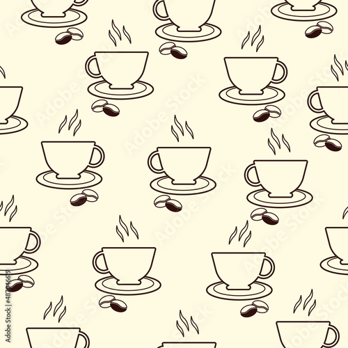 Seamless pattern with coffee.Vintage abstract pattern with coffee pattern . Coffee abstract seamless pattern. Coffee beans.