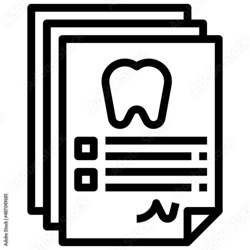 DENTAL REPORT line icon,linear,outline,graphic,illustration photo