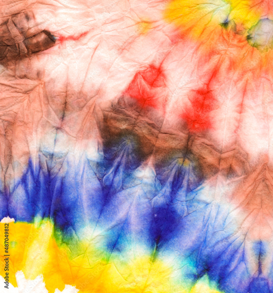Fantasy Spiral Tie Dye. Dyed Hippie Artwork.