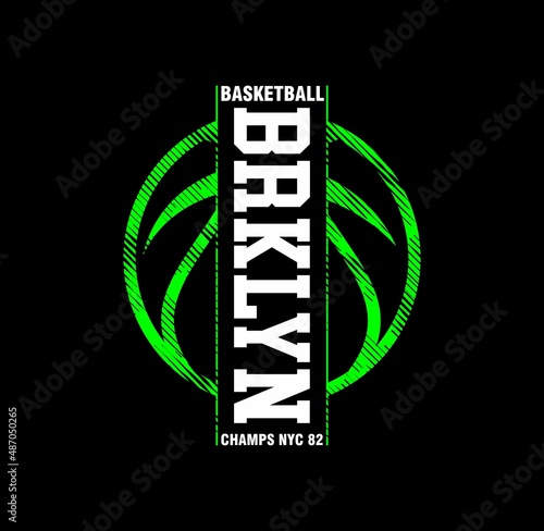 basketball sport, Brooklyn,typography graphic design, for t-shirt prints, vector illustration.