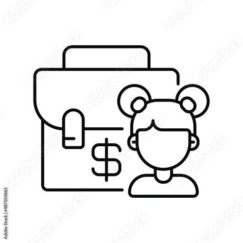 children, investment in youth. Line icon