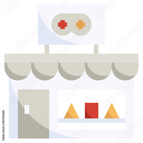 GAME CENTER flat icon,linear,outline,graphic,illustration