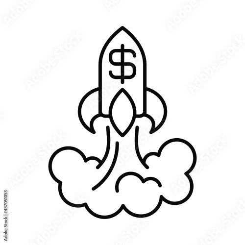 investment in a startup. Line icon