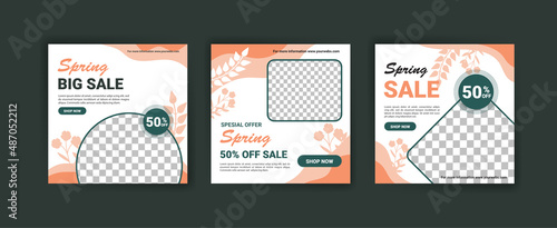 Social media post template for spring sale.