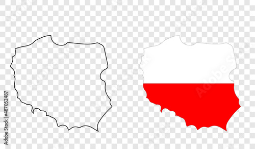 Vector map and flag of Poland
