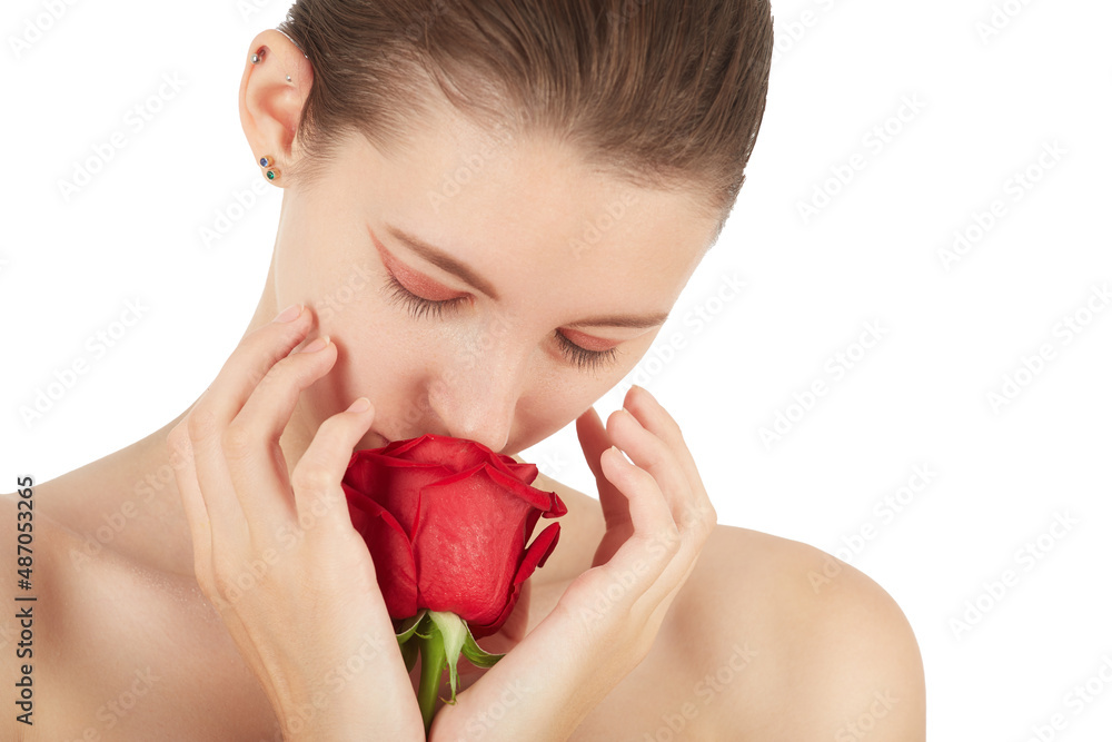 woman with roses woman with roses