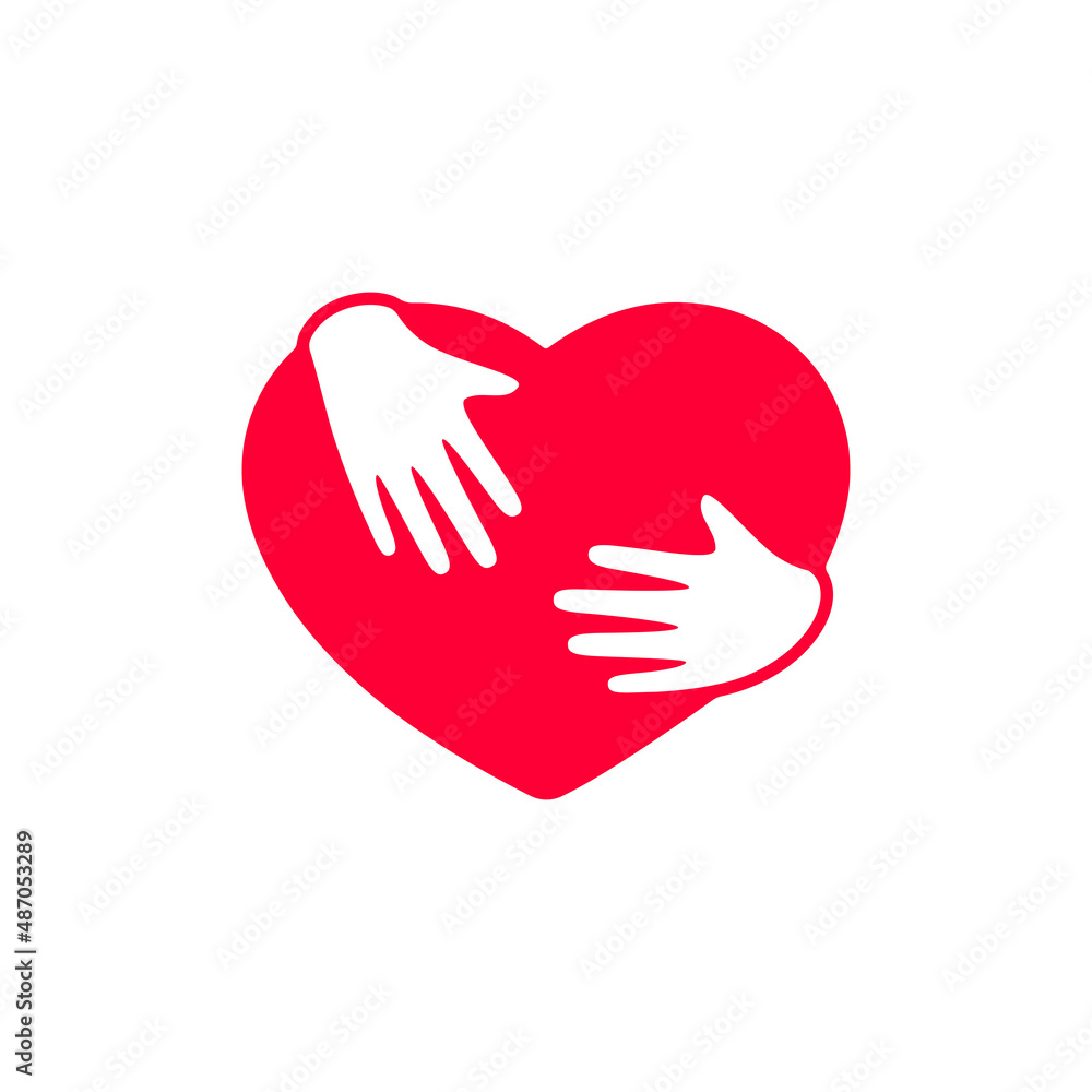 Hugs and heart shape simple abstract illustration Hugs and heart shape simple abstract illustration