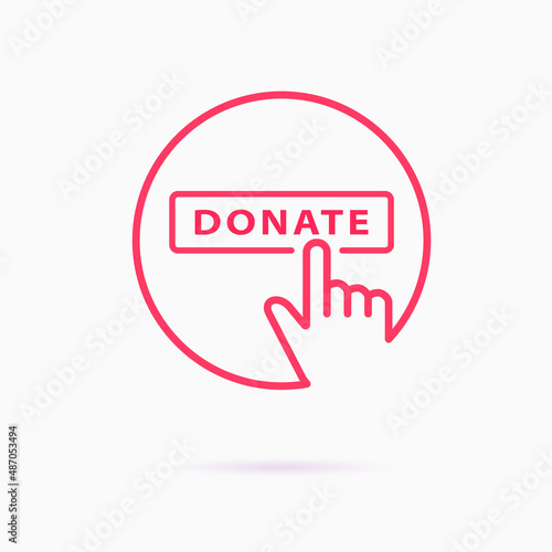 Donation icon. Charity, philanthropist, sponsor logo template. Vector illustration.