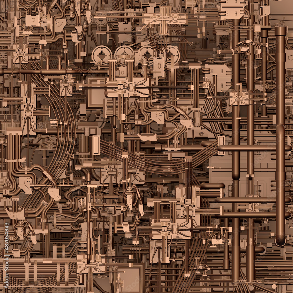 Fototapeta premium Technologischer Hintergrund - 3D Rendering