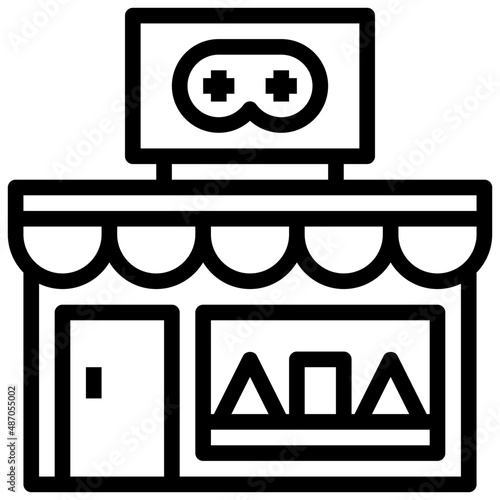 GAME CENTER line icon,linear,outline,graphic,illustration