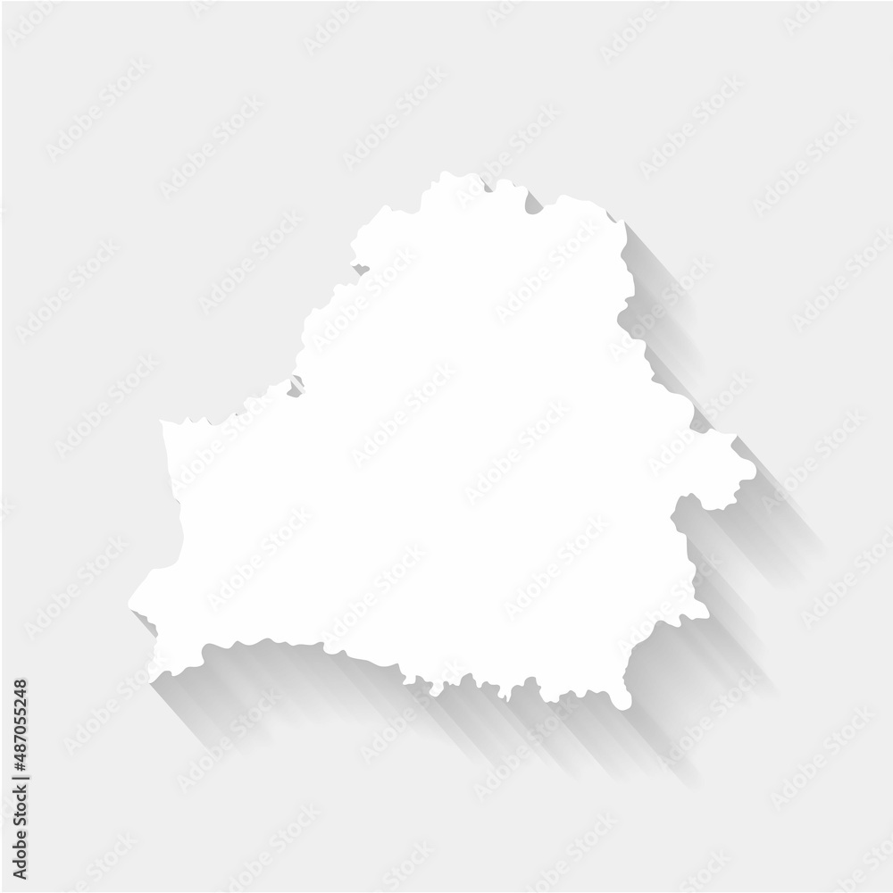 Simple white Belarus map on gray background, vector, illustration