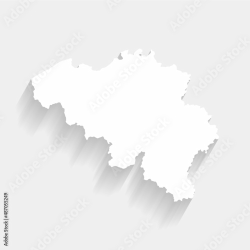 Simple white Belgium map on gray background, vector, illustration