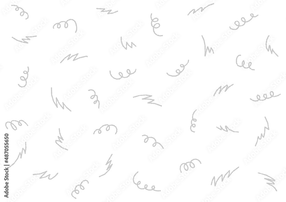 Fototapeta premium 手書きのカワイイ落書き背景（デコボコの線）