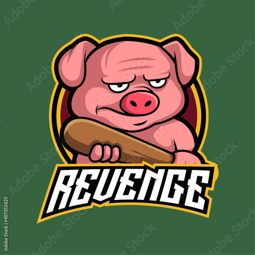 pig revenge mascot cartoon logo