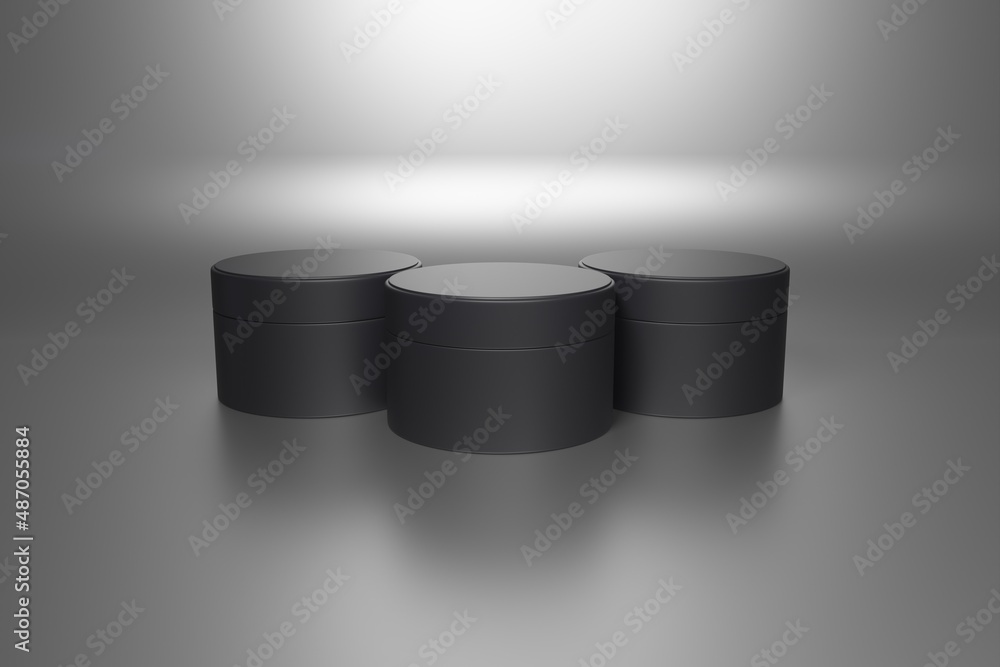 3d packaging template with circular shaped box for jewelry, luxury