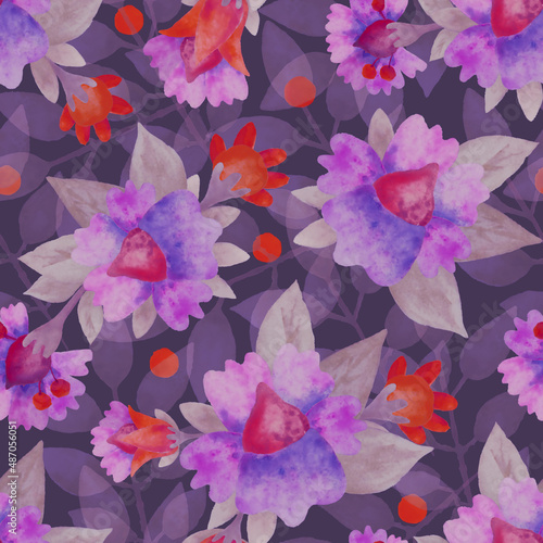 Wallpaper Mural Seamless pattern.Bright floral ornament. Background for printing on fabric, paper. Scrapbooking, postcard, packaging, wrapper. Torontodigital.ca