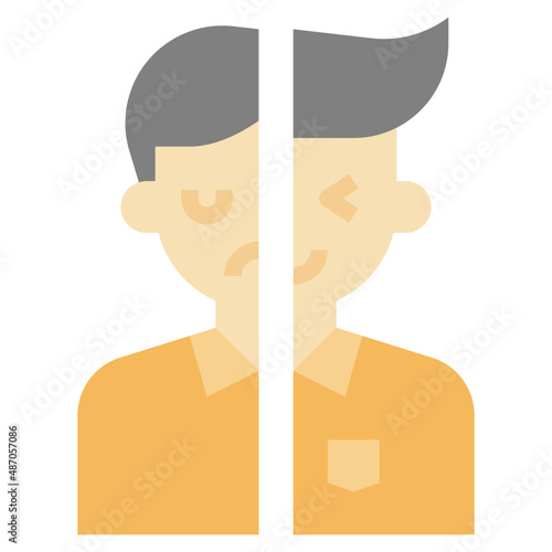 BIPOLAR flat icon,linear,outline,graphic,illustration