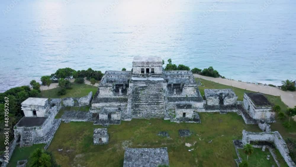 Tulum Mexico, Aerial View, Caribbean Sea, Mar Caribe, Archeological Zone Tulum Mexico, Aerial View, Caribbean Sea, Mar Caribe, Archeological Zone