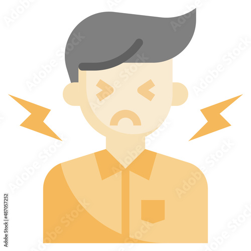 STRESS flat icon,linear,outline,graphic,illustration