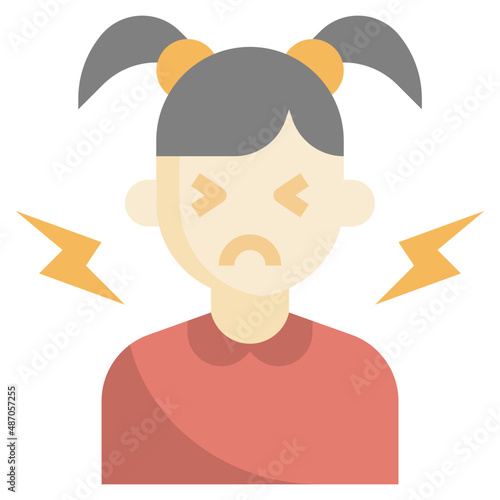 STRESS flat icon,linear,outline,graphic,illustration