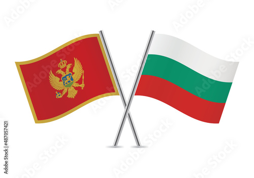 Montenegro and Bulgaria crossed flags. Montenegrin and Bulgarian flags isolated on white background. Vector icon set. Vector illustration. Free Download Montenegro and Bulgaria crossed flags. Montenegrin and Bulgarian flags isolated on white background. Vector icon set. Vector illustration. - GFXLoad