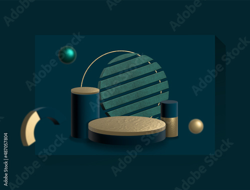 3d Abstract Green Background