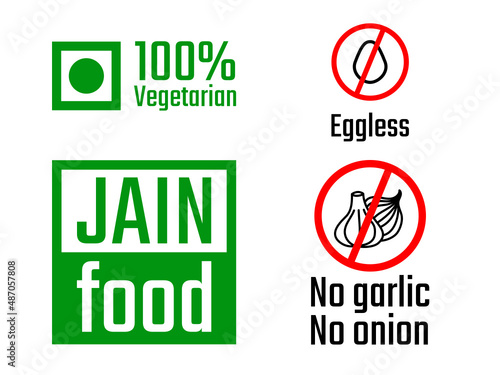 Icons to indicate vegetarian and jane products.