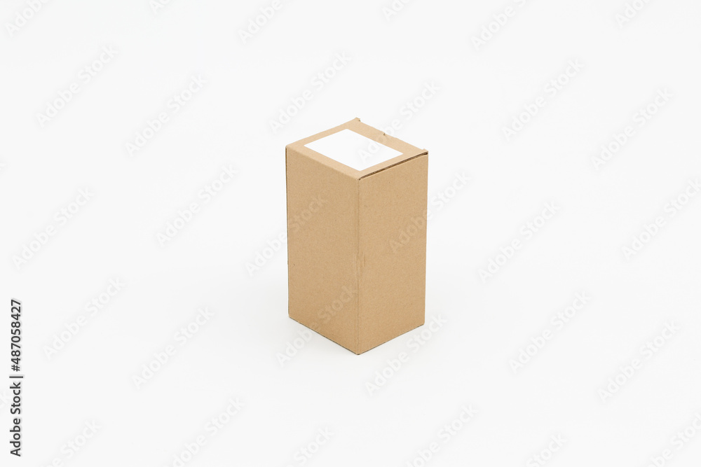 Closed cardboard box on a white background Closed cardboard box on a white background