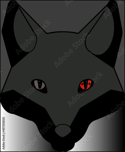 black fox with sharingan
