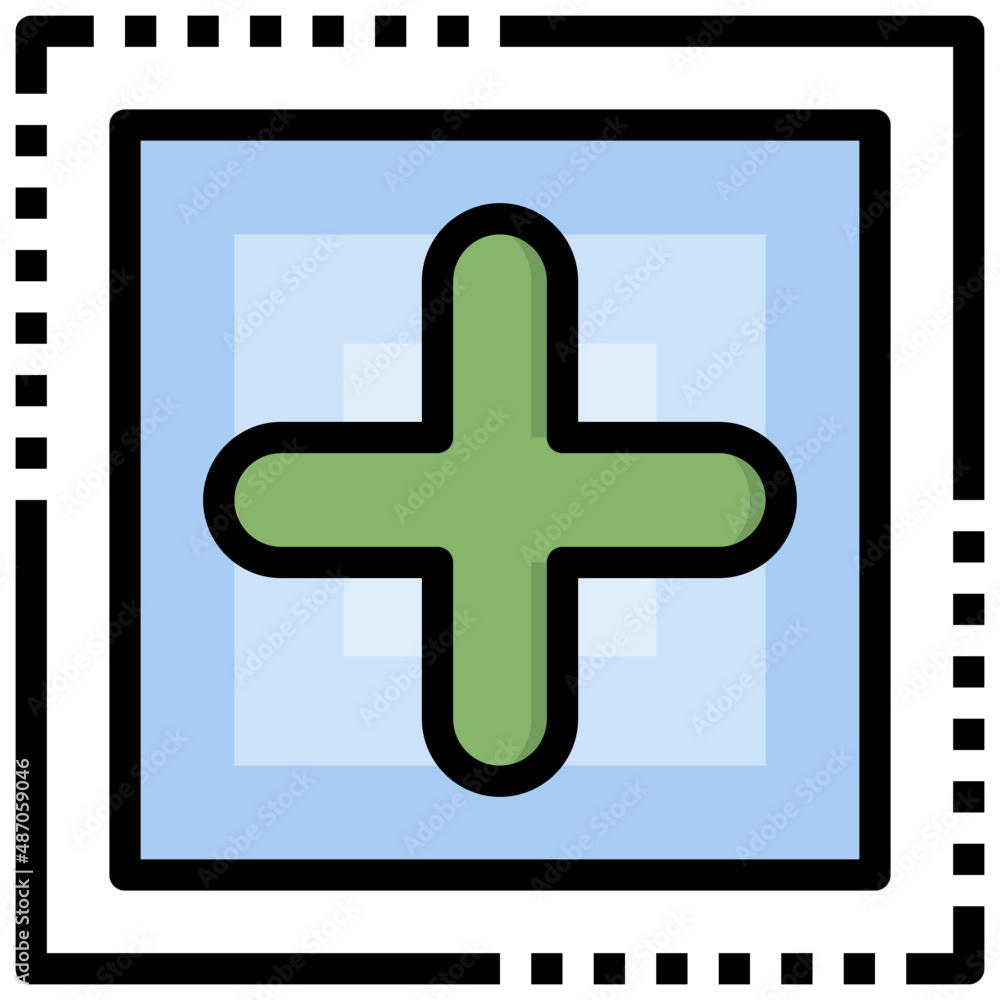 Obraz premium ADD BUTTON filled outline icon,linear,outline,graphic,illustration