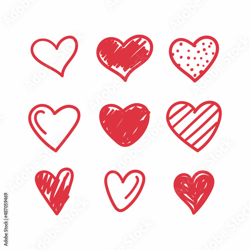 Heart doodle handrawn, ilustrasi vektor