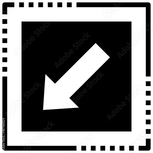 BOTTOM LEFT glyph icon,linear,outline,graphic,illustration