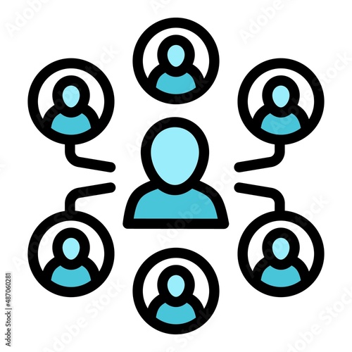 Company organization icon outline vector. Corporate business. Social management