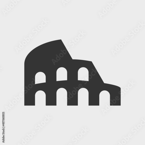 Colosseum or ancient ruins. Simple vector icon or pictogram