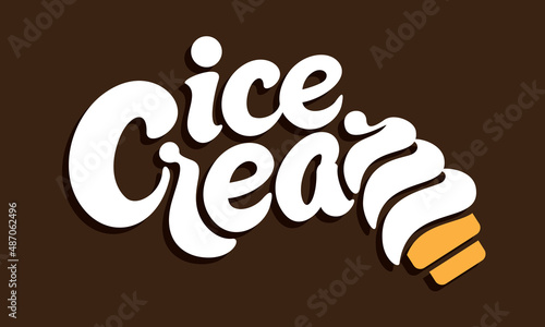 ice cream lettering, wordmark, logotype emphasis on letter m