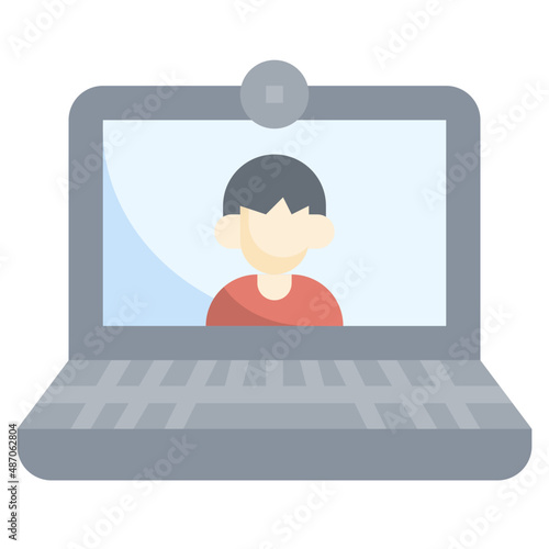 LAPTOP flat icon,linear,outline,graphic,illustration