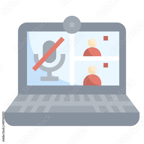 MUTE flat icon,linear,outline,graphic,illustration