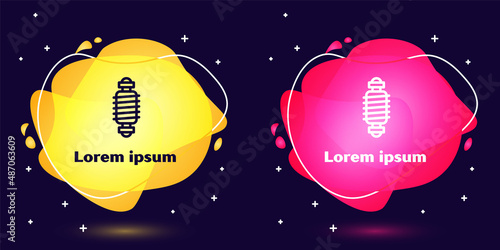 Set line Bicycle suspension icon isolated on blue background. Abstract banner with liquid shapes. Vector